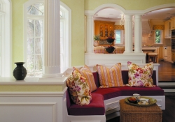 Banquette for tea or board games Hedrich Blessing Photography